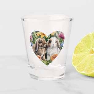 Twee kleine Lop konijntjes Shot Glas