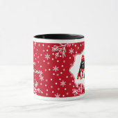 Twee kleine pinguïns | Eigen naam kerstcadeautje Mok (Midden)