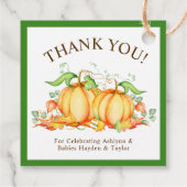Twee kleine pompoenen tweeling Baby shower dank u Bedankjes Labels (Achterkant)