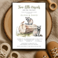 Twee kleine Rascals Baby Raccoon Twins Baby shower