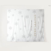 Twee kleine sneeuwvlokken Baby shower achtergrond Wandkleed (Voorkant (horizontaal))