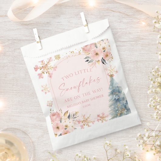 Twee kleine sneeuwvlokken Winter Twins Baby shower Bedankzakje (Geknipt)