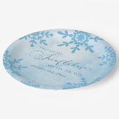 Twee kleine sneeuwvlokken Winter Twins Baby shower Papieren Bordje (Gekanteld)