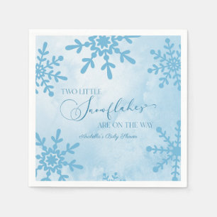 Twee kleine sneeuwvlokken Winter Twins Baby shower Servet