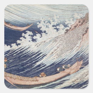 Twee kleine Vissen boten op het Zee Vierkante Sticker