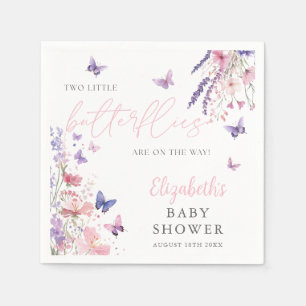 Twee Kleine Vlinders Bloem Twins Baby Shower Servet