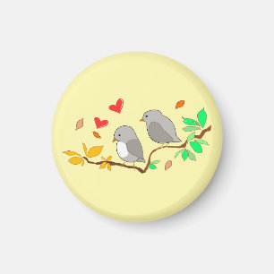Twee kleine vogels magneet