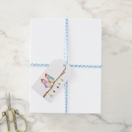 Twee Kleine Vogels Op Een Tak Cadeaulabel