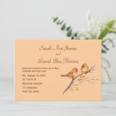 Twee kleine vogelsparren peach Brown Rustige Natuu Kaart (Staand voorkant)