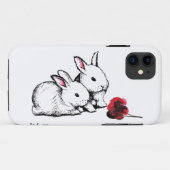 Twee kleine witte konijnen Case-Mate iPhone case (Achterkant (horizontaal))