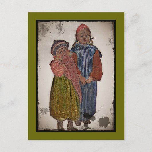 Twee kleine zussen 1906 briefkaart (Voorkant)