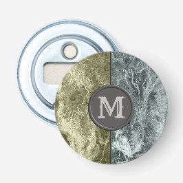 Twee kleurenmarmer-monogram - Kies uw kleuren Button Flesopener