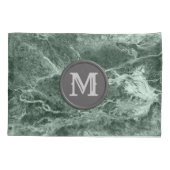 Twee kleurenmarmer-monogram - Kies uw kleuren Kussensloop (Achterkant-Links)