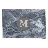 Twee kleurenmarmer-monogram - Kies uw kleuren Kussensloop (Voorkant-Links)