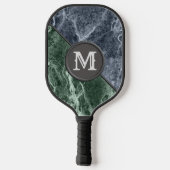 Twee kleurenmarmer-monogram - Kies uw kleuren Pickleball Paddle (Achterkant)