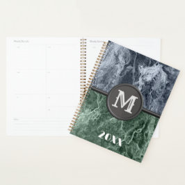 Twee kleurenmarmer-monogram - Kies uw kleuren Planner