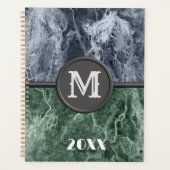 Twee kleurenmarmer-monogram - Kies uw kleuren Planner (Voorkant)