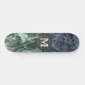 Twee kleurenmarmer-monogram - Kies uw kleuren Skateboard (Horizontaal)
