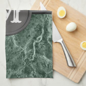 Twee kleurenmarmer-monogram - Kies uw kleuren Theedoek (Quarter Fold)