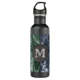 Twee kleurenmarmer-monogram - Kies uw kleuren Waterfles