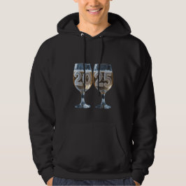 Twee klinkende glazen met bubbels Nieuwjaarsontwer Hoodie