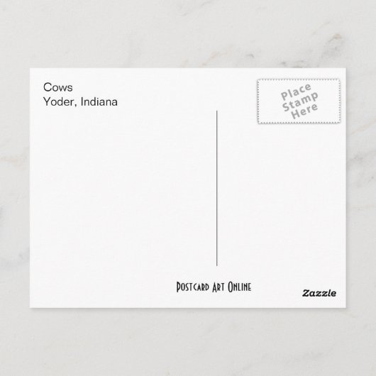 Twee koeien briefkaart (Achterkant)