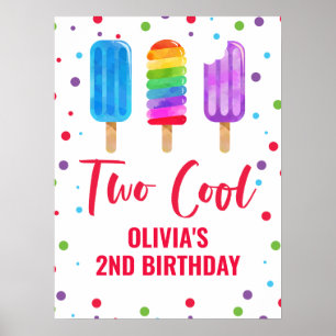 Twee Koele 2e Verjaardag Regenboogijs Pop Poster