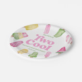 Twee Koele Roze Retro Popsicle 2e Verjaardagsfeest Papieren Bordje (Gekanteld)