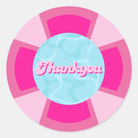 Twee koele tropische zwembad zomer verjaardag ronde sticker (Voorkant)