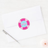Twee koele tropische zwembad zomer verjaardag ronde sticker (Envelop)