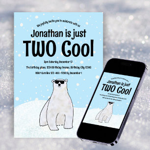 Twee Koele Winter Polar Beer Sneeuw 2e Verjaardag Kaart