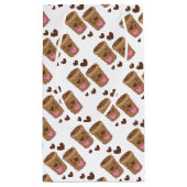 twee koffiekopjes met liefdesharten klein cadeauzakje (Achterkant)