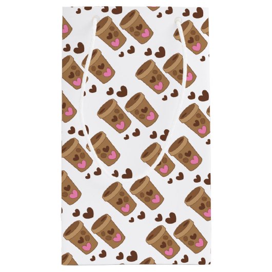 twee koffiekopjes met liefdesharten klein cadeauzakje (Achterkant)