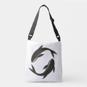 Twee Koi – Inktborstel op vis Crossbody Tas
