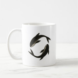 Twee Koi – Inktborstel op vis Koffiemok