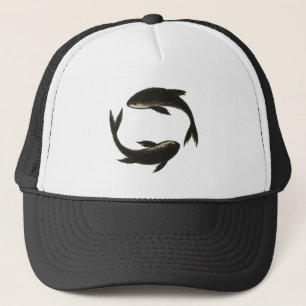 Twee Koi – Minimalistische Inktenstvis op Schouder Trucker Pet