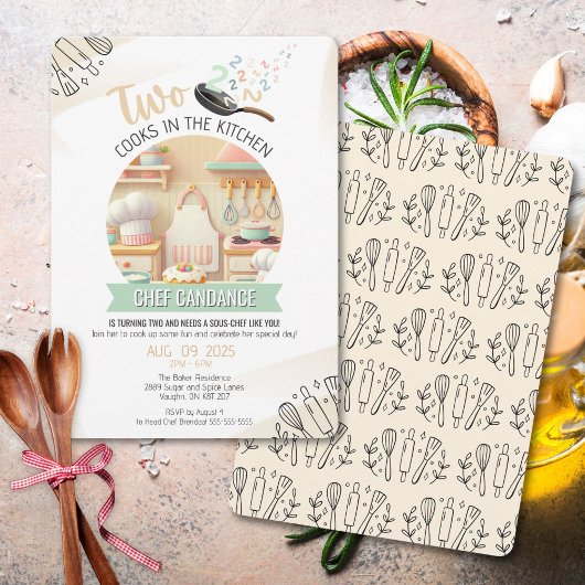 Twee Koks in de Keuken 2e Verjaardag Uitnodiging