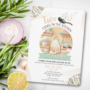 Twee Koks in de Keuken 2e Verjaardag Uitnodiging