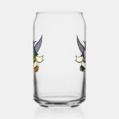 Twee kolibries met tekst lint nectar Cartoon Blikvorm Glas (Links)