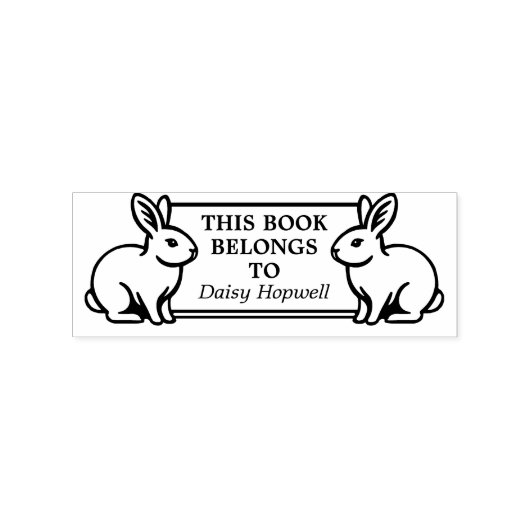 Twee konijnen - Dit boek behoort tot (ex libris) Rubberstempel (Afrduk)