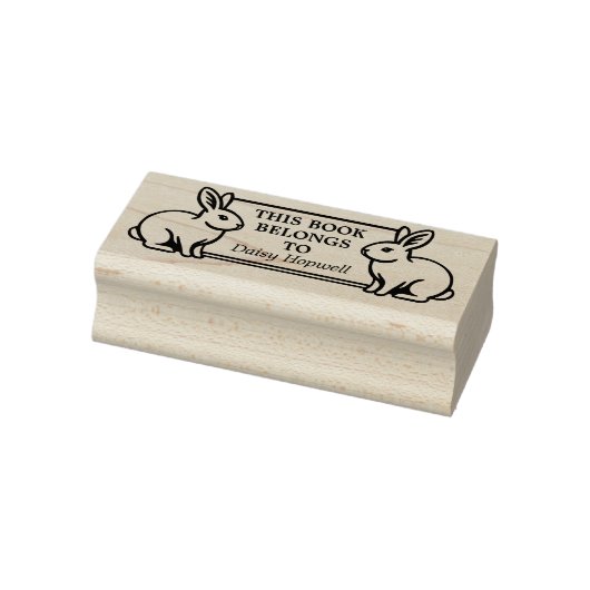 Twee konijnen - Dit boek behoort tot (ex libris) Rubberstempel (Stempel)