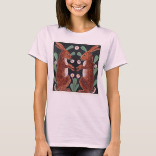 Twee konijnen in een tuin ca. 1880 t-shirt