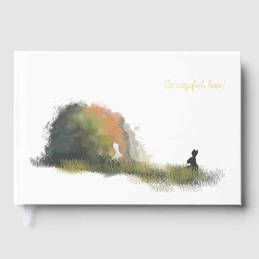 Twee konijnen in een veld gastenboek (Voorkant)