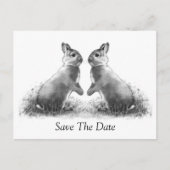 Twee konijnen (konijnen): Bewaar de datum Aankondigingskaart (Voorkant)