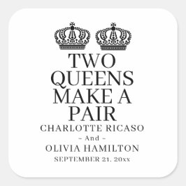 Twee koninginnen maken een homo-lesbiennes vierkante sticker