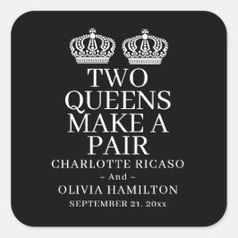 Twee koninginnen maken een homo-lesbiennes vierkante sticker