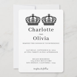 Twee koninginnen maken een paarse kroongewas met e