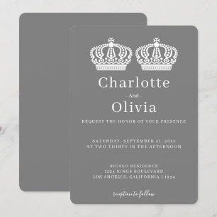 Twee koninginnen maken een paarse kroongewas met e