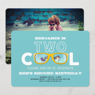Twee kool Birthday-fotouitnodiging Kaart