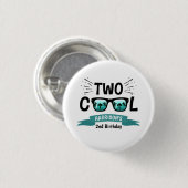 Twee koudebogen, tweede verjaardag ronde button 3,2 cm (Voorkant /achterkant)